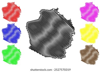Central Highlands Council (Commonwealth of Australia, Tasmania, lutruwita) map vector illustration, scribble sketch Central Highlands map