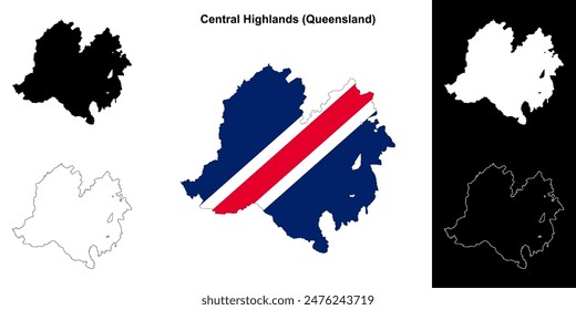 Central Highlands (Queensland) outline map set