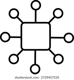 Symbol für die Verteilung des zentralen Hub-Netzwerks
