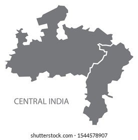 Central India gray region map illustration