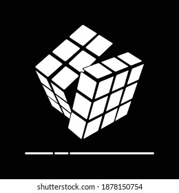 Central java, Indonesia - December 19, 2020 : Rubik's cube puzzle vector art and graphics