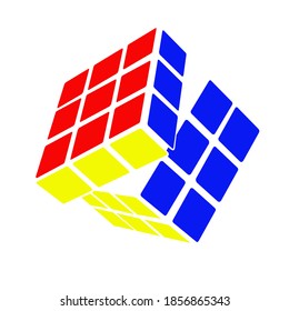 Central java, Indonesia - November 19, 2020 : Rubik's cube puzzle vector art and graphics