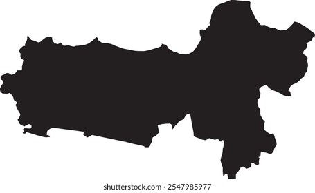 Central Java Province in Indonesia vector map silhouette, isolated on white background. High detailed silhouette illustration. 34 Province in Indonesia