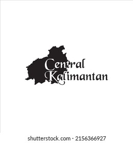 Central Kalimantan map and black lettering design on white background