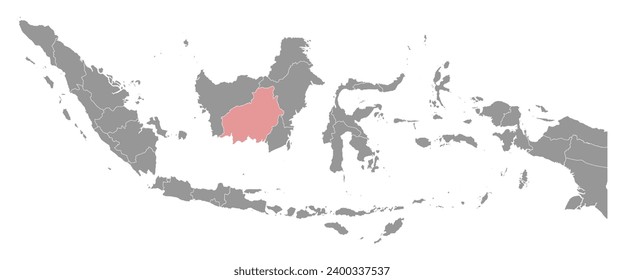 Central Kalimantan province map, administrative division of Indonesia. Vector illustration.