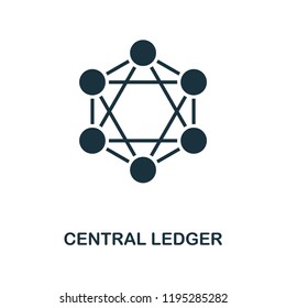 Central Ledger icon. Monochrome style design from blockchain collection. UX and UI. Pixel perfect central ledger icon. For web design, apps, software, printing usage.