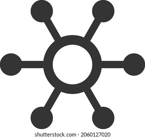 Ilustración vectorial de Enlaces Centrales. Un diseño de ilustración plana del icono Enlaces centrales en un fondo blanco.