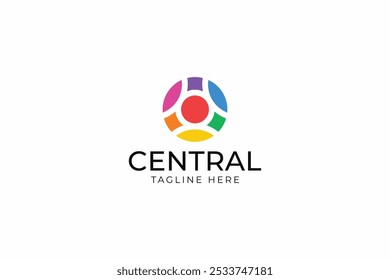 Logotipo central Forma de círculo Abstractas Colorido Empresa de negocios Conexión a Internet Tecnología moderna