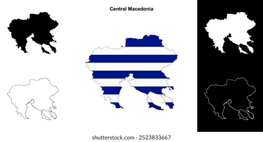 Central Macedonia outline map set