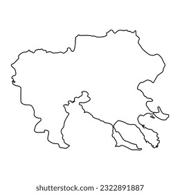 Central Macedonia region map, administrative region of Greece. Vector illustration.