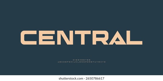 Central minimal cut alphabet capital lettering a to z font family