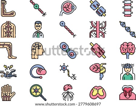 Central Nervous System Icons Simple vector icon. Perfect modern pictogram on editable stroke.