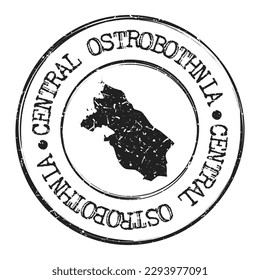 Central Ostrobothnia, Finland Silhouette Postal Passport. Stamp Round Vector Icon Map. Design Travel Postmark. 