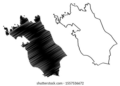 Central Ostrobothnia Region (Republic of Finland) map vector illustration, scribble sketch Central Ostrobothnia map