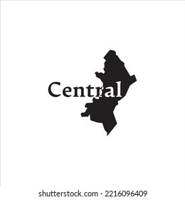 Central Paraguay map and black lettering design on white background