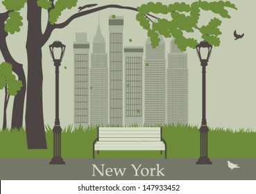 Central Park. New York. USA. Vector svg
