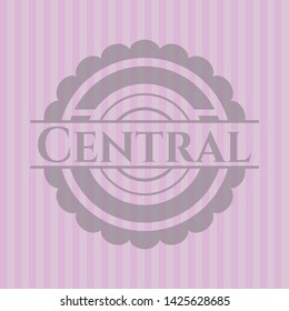 Central pink emblem. Retro. Vector Illustration. Detailed.