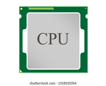 Central processing unit or cpu. Computer chip or microchip on Technology industry