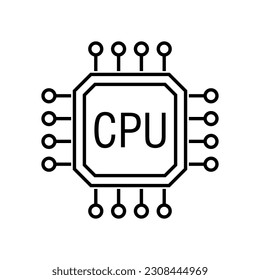 central processing unit icon design. microchip sign and symbol. computer element vector illustration.