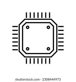 central processing unit icon design. microchip sign and symbol. computer element vector illustration.