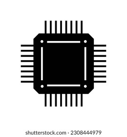 central processing unit icon design. microchip sign and symbol. computer element vector illustration.