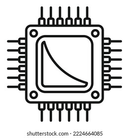 Central processor icon outline vector. Chip circuit. Digital board