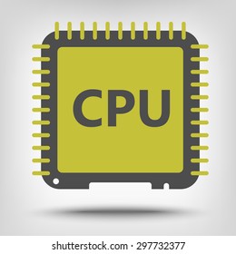Central processor unit icon as a concept