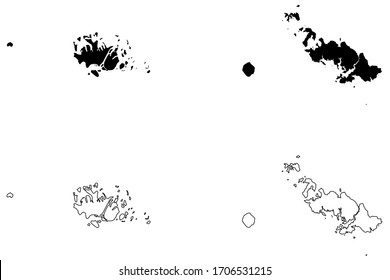 Central Province (Provinces Of Solomon Islands, Solomon Islands, Island) Map Vector Illustration, Scribble Sketch Nggela, Russell And Savo Island Map