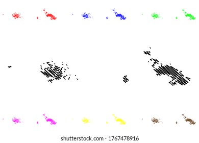 Central Province (Provinces Of Solomon Islands, Solomon Islands, Island) Map Vector Illustration, Scribble Sketch Nggela, Russell And Savo Island Map