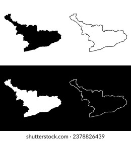 Central region map, administrative division of Ghana. Vector illustration.