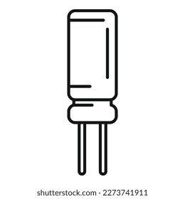 Central resistor icon outline vector. Electric circuit. Energy device