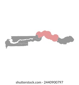 Central River division map, administrative division of Gambia. Vector illustration.