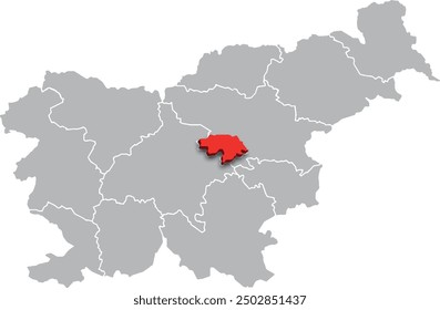 central sava region map ADMINISTRATIVE DIVISIONS of SLOVENIA 3d isometric map
