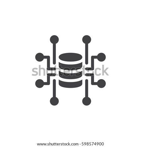 Central server icon vector, filled flat sign, solid pictogram isolated on white. Symbol, logo illustration. Pixel perfect