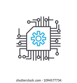 Central server linear icon concept. Central server line vector sign, symbol, illustration.
