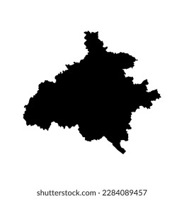 Mapa de Eslovenia central, región de Eslovenia. Ilustración vectorial.