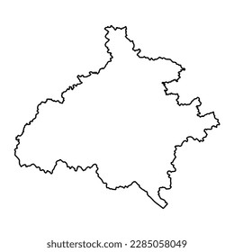 Mapa de Eslovenia central, región de Eslovenia. Ilustración vectorial.