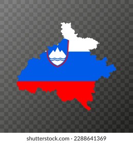 Central Slovenia map, region of Slovenia. Vector illustration.