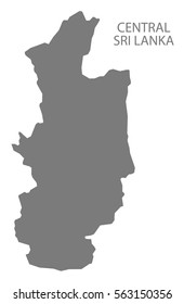 Central Sri Lanka Map in grey