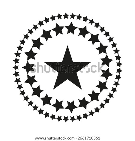 Central star circle. Concentric round pattern. Abstract cosmic Vector. Decorative geometric illustration. EPS 10.