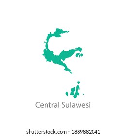  central sulawesi province green map vector