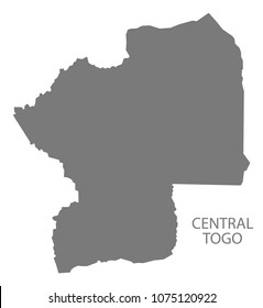 Central Togo map grey illustration shape