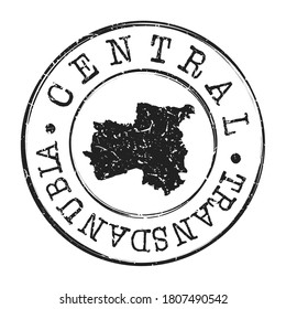 Central Transdanubia, Hungary Map Postmark. Silhouette Postal Passport. Stamp Round Vector Icon. Vintage Postage Design.
