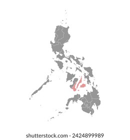 Central Visayas Region map, administrative division of Philippines. Vector illustration.
