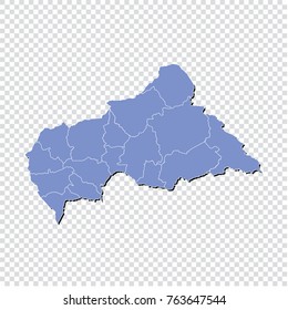 centralAfrican map.High Detailed Blue Map of centralAfrican isolated. Multicolored country map in geometric style for your infographics. Vector illustration eps 10.