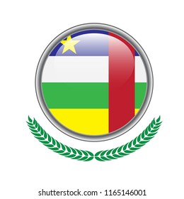 central-african-republic flag button. central-african-republic flag icon. Vector illustration of central-african-republic flag on white background. 