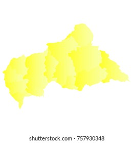 centralAfricanRepublic map - yellow geometric rumpled triangular style gradient graphic background . Vector illustration eps 10.
