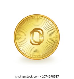 Centrality Cryptocurrency Gold Coin Isolated