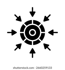 Centralizar la Ilustración vectorial de iconos de glifos