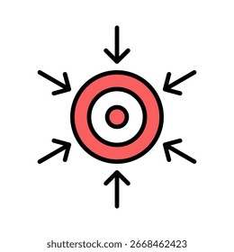 Centralizar la Ilustración vectorial lineal de iconos de color